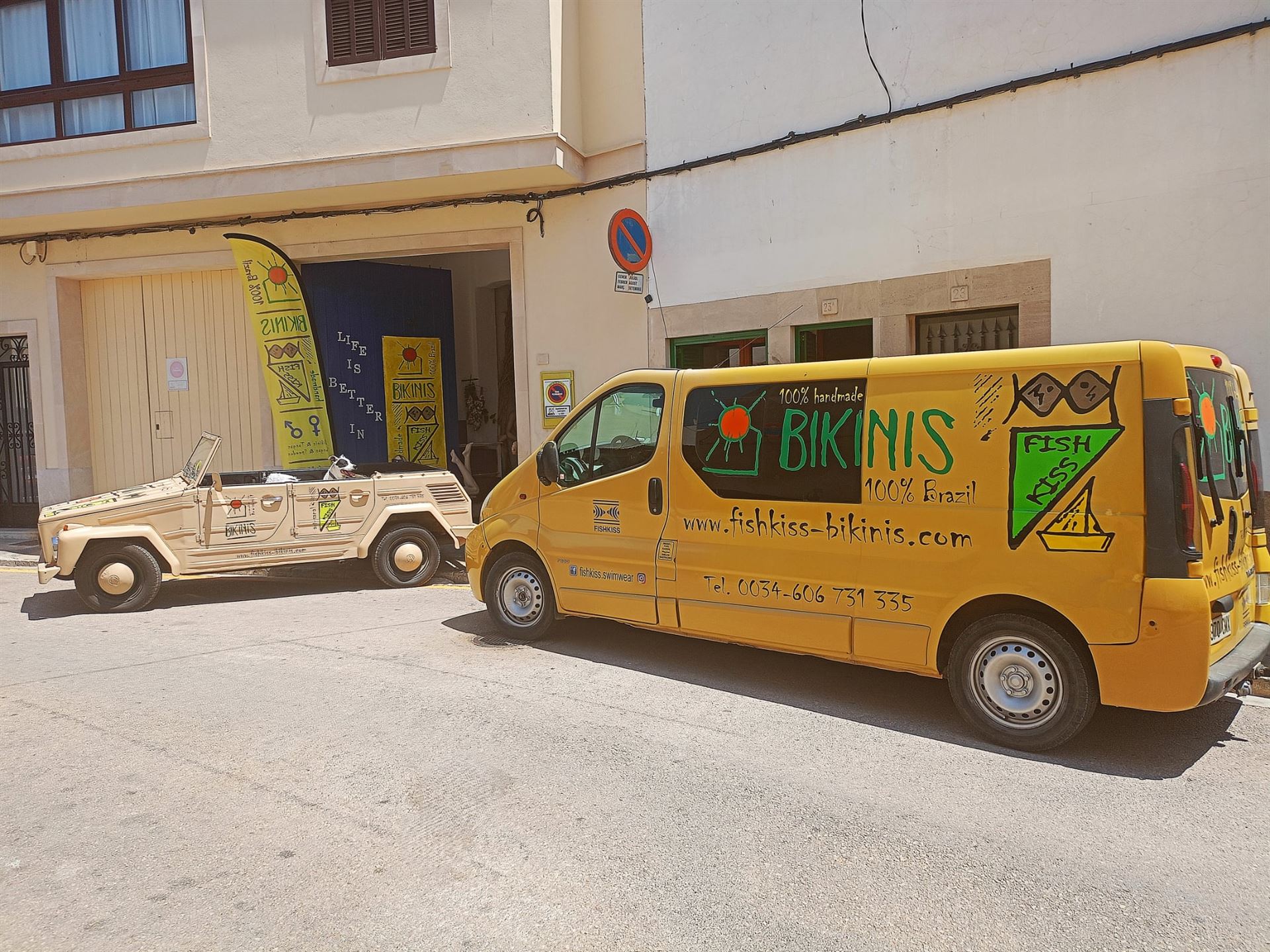 FISHKISS branded vehicles in Santanyi, Mallorca