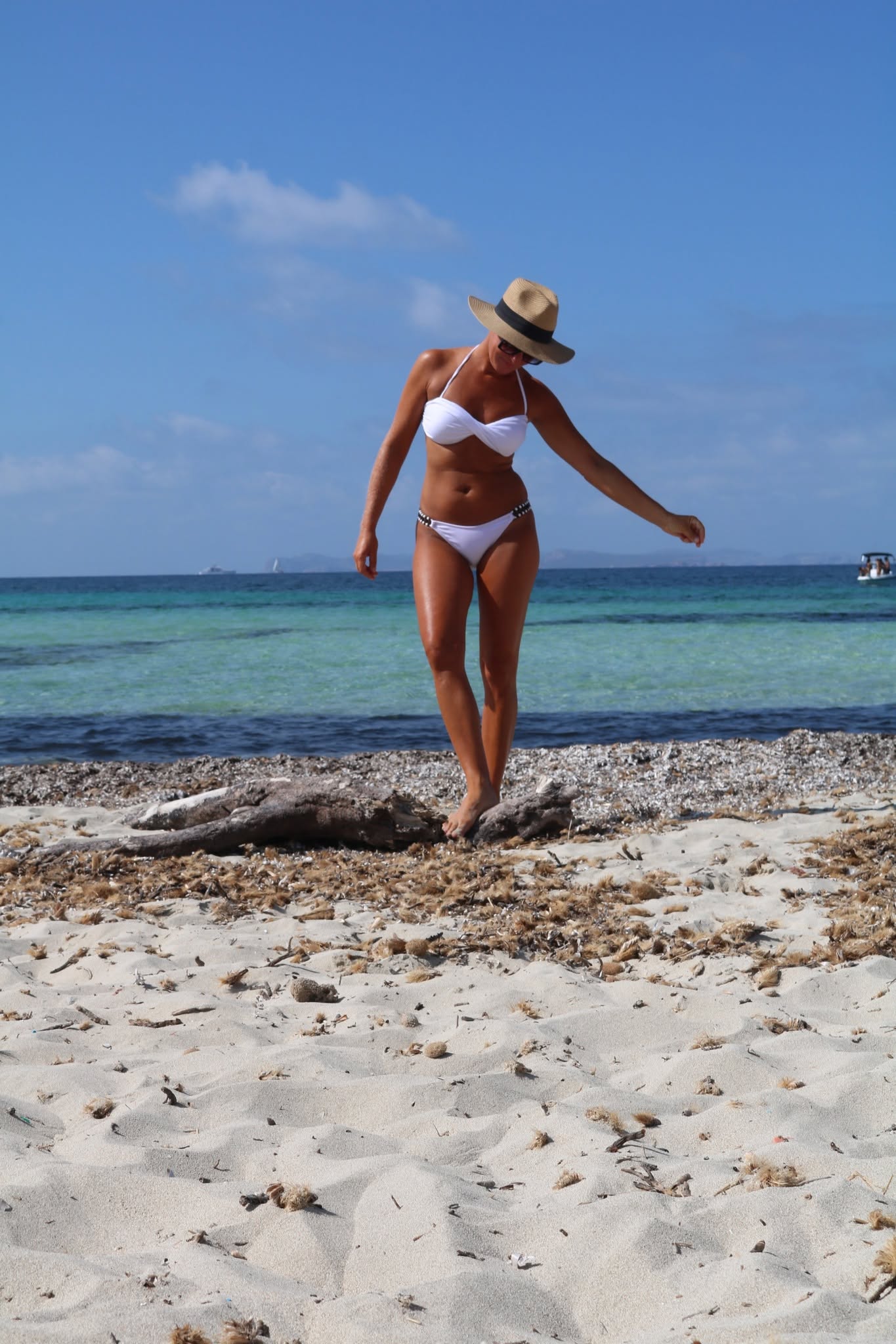 Anna wearing the FISHKISS Blanco bikini in Mallorca